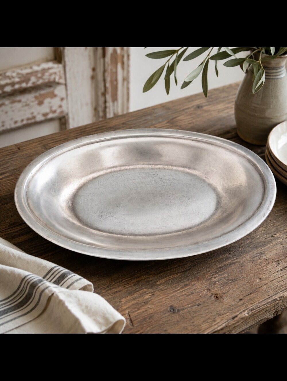 Vintage D.W. Haber & Son Silver Plate Oval Serving Bowl Platter Hotel Serveware